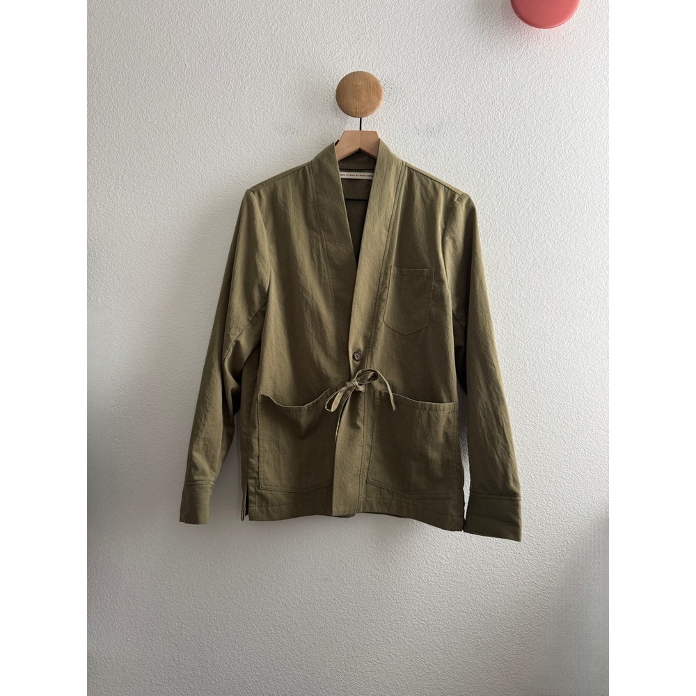 Shades of Grey by Micah Cohen Green Cotton Kimono Tie Jacket